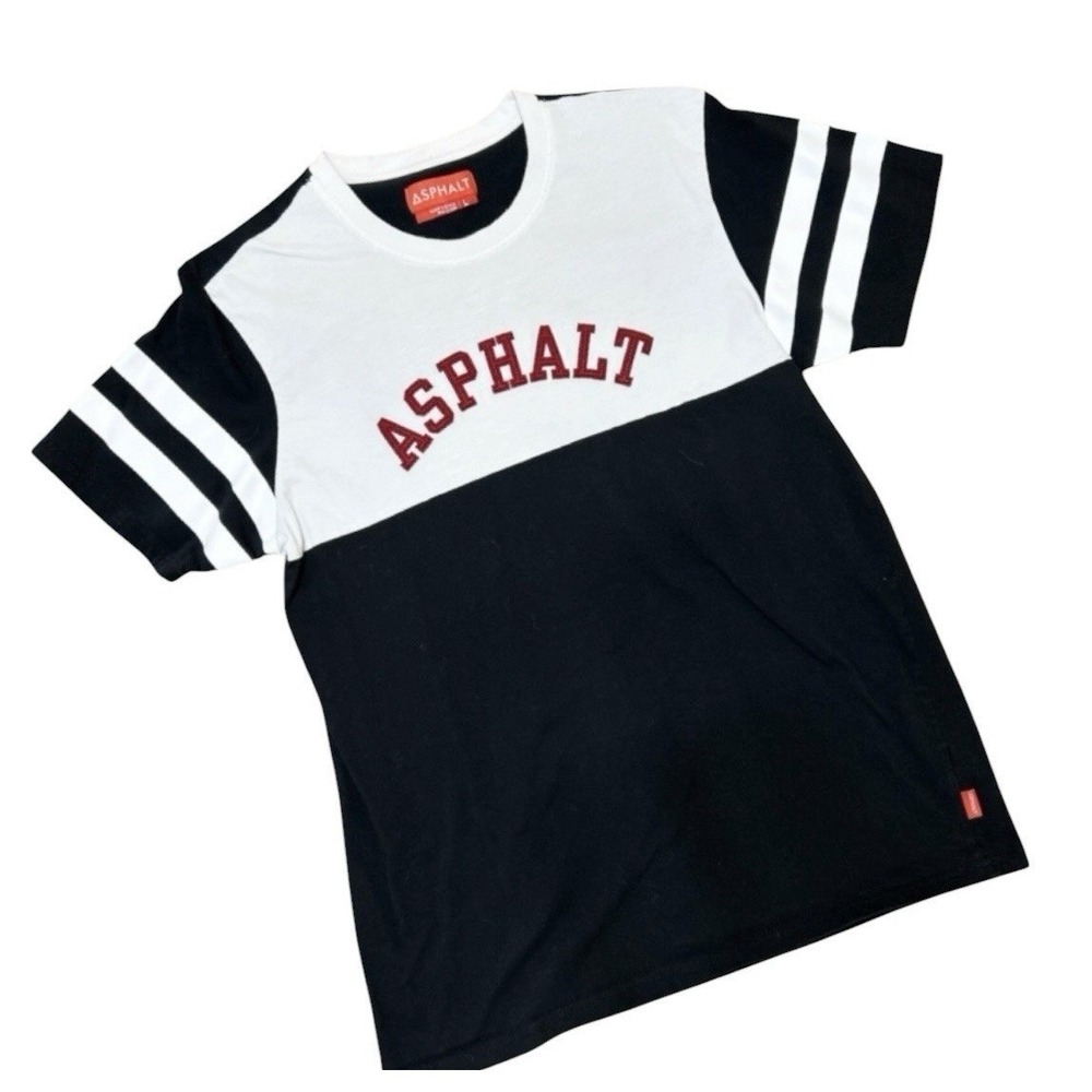 Asphalt Yacht Club #13/Skatewear/Crew Neck T-Shirt/Youth L/Black,Red/100% cotton